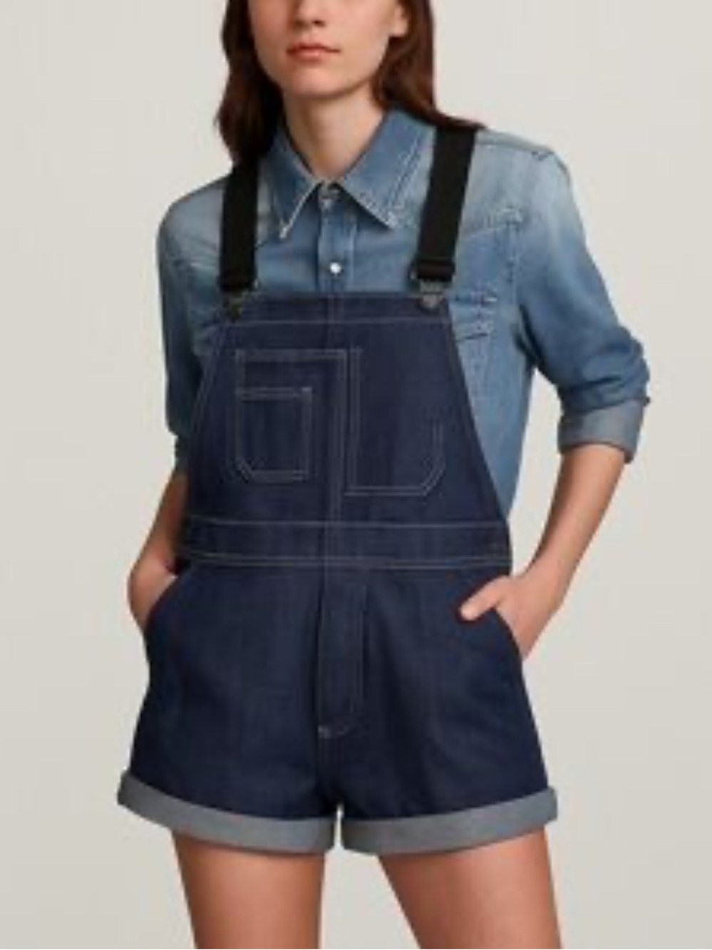 G-Star Raw Originals Denim Utility Boyfriend Short Overall Melfort Raw Denim XL